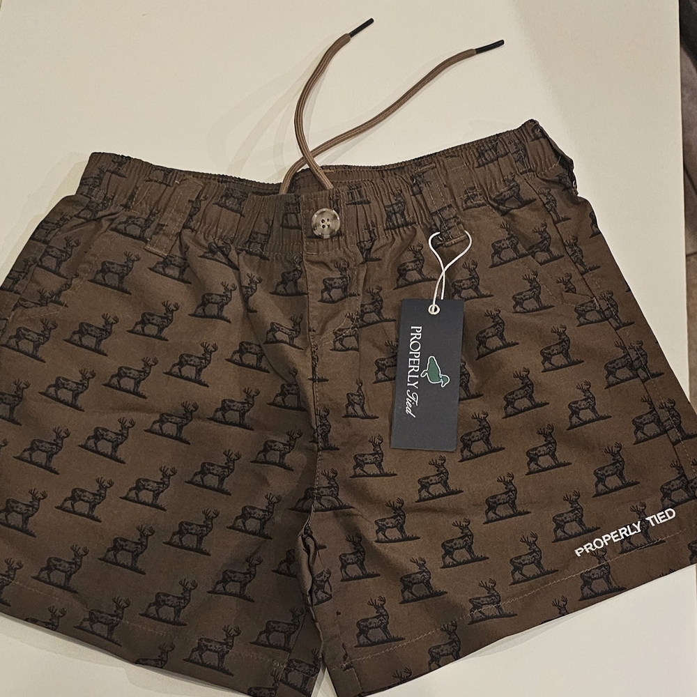 Properly Tied Mallard Shorts  Brown Kids Shorts